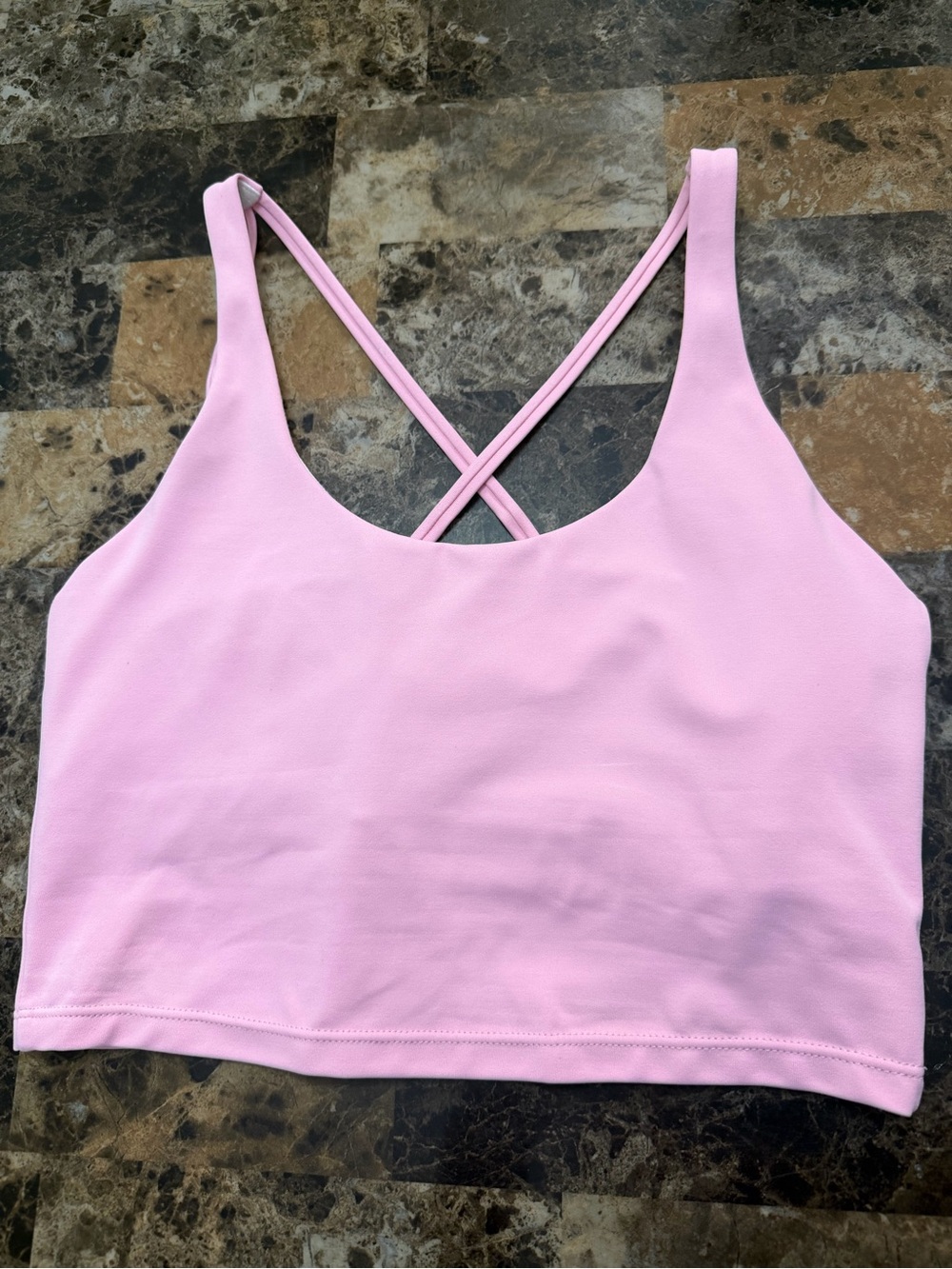 ZYIA Active Pink Strappy Back Long Sports Bra – Size Small